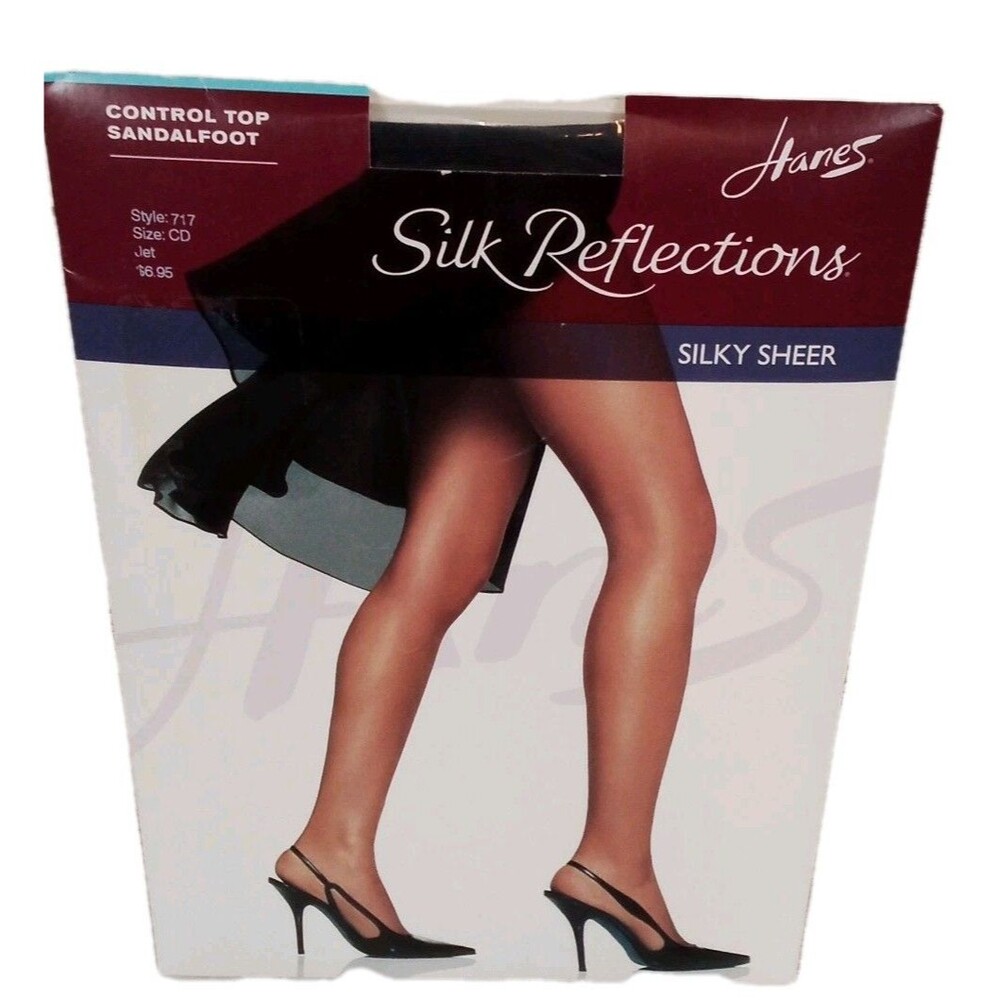 Women's Hanes Silk Reflections Silky Sheer Control Top Sandal Foot Size CD Style